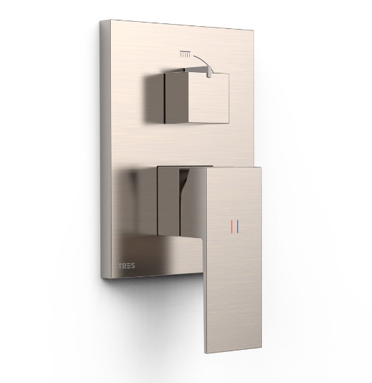 Смеситель для душа Tres Cuadro Exclusive встраиваемый 2 потребителя однорычажный сталь 10628110AC