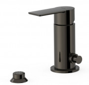 Змішувач для біде Tres Loft-Tres одноважільний з невеликою душовою лійкою металік чорний 20013001KM