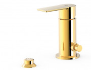Смеситель для биде Tres Loft-Tres однорычажный с небольшой душевой лейкой золото 20013001OR