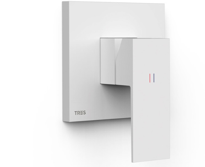 Смеситель для душа Tres Cuadro Exclusive встраиваемый 1 потребитель однорычажный матовый белый 10627810BM