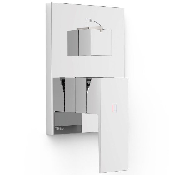Змішувач для душу Tres Cuadro Exclusive вбудований 2 споживача одноважільний хром 10628110