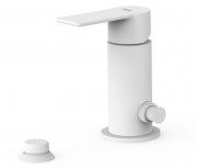 Смеситель для биде Tres Loft-Tres однорычажный с небольшой душевой лейкой матовый белый 20013001BM