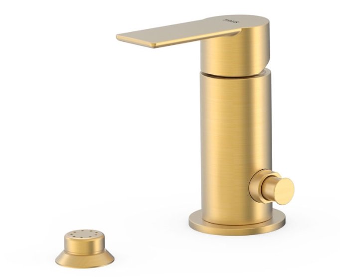 Смеситель для биде Tres Loft-Tres однорычажный с небольшой душевой лейкой матовое золото 20013001OM