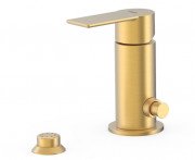 Смеситель для биде Tres Loft-Tres однорычажный с небольшой душевой лейкой матовое золото 20013001OM
