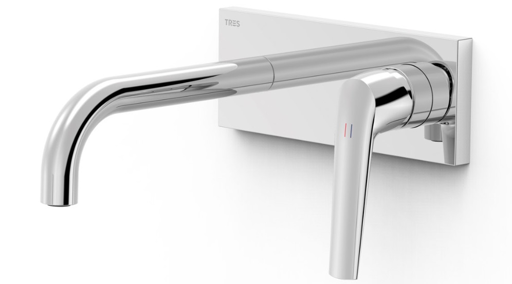 Смеситель для раковины Tres Fuji однорычажный настенный хром 28130003