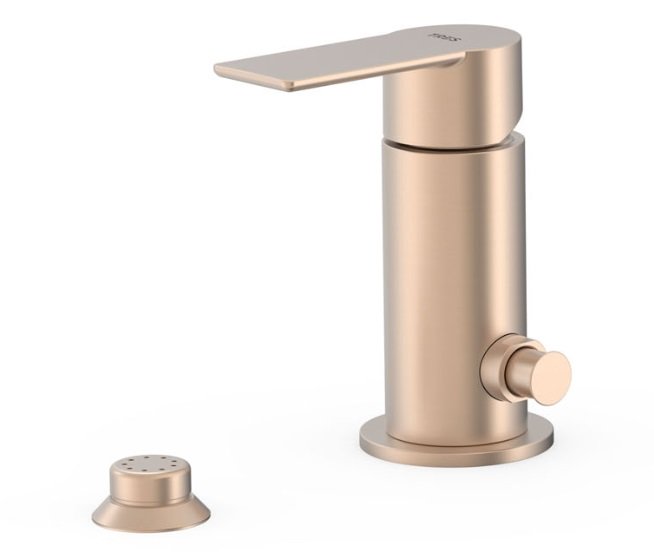 Змішувач для біде Tres Loft-Tres одноважільний з невеликою лійкою душової матове рожеве золото 20013001OPM