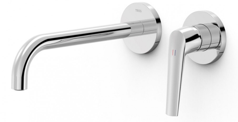 Змішувач для раковини Tres Fuji одноважільний настінний хром 28130002