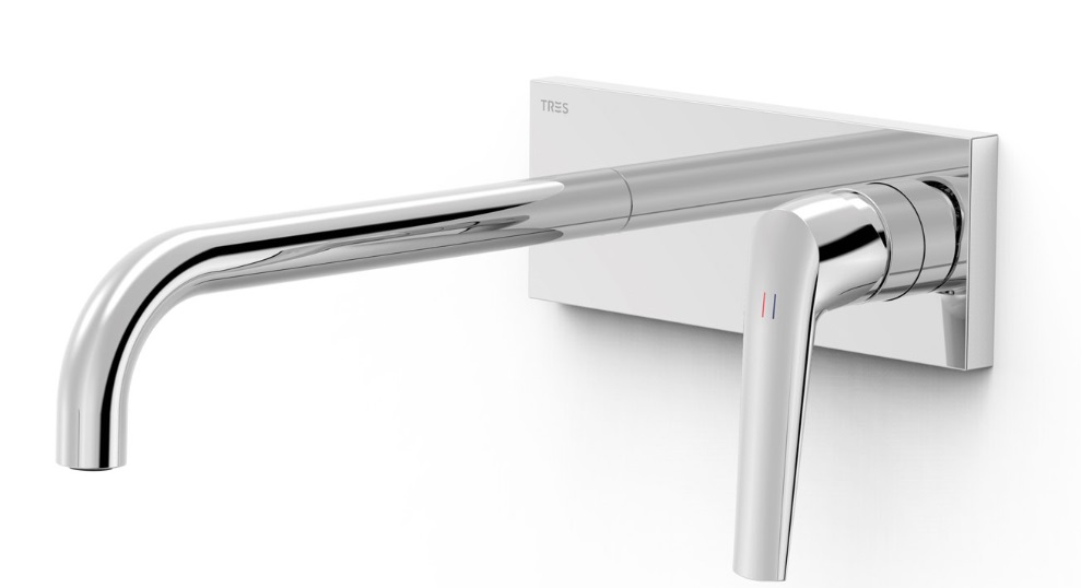 Смеситель для раковины Tres Fuji однорычажный настенный хром 28130004