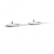 Стільниця Laufen IL Bagno Alessi One 240х50 см з вирізом праворуч і ліворуч технічний мармур білий глянсовий H4246140976311