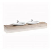 Стільниця Laufen IL Bagno Alessi One 240х50 см з вирізом праворуч та ліворуч по центру шпон волоський горіх H4246240976301