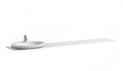 Столешница Laufen IL Bagno Alessi One 240х50 см с вырезом слева технический мрамор белый глянцевый H4246120976311