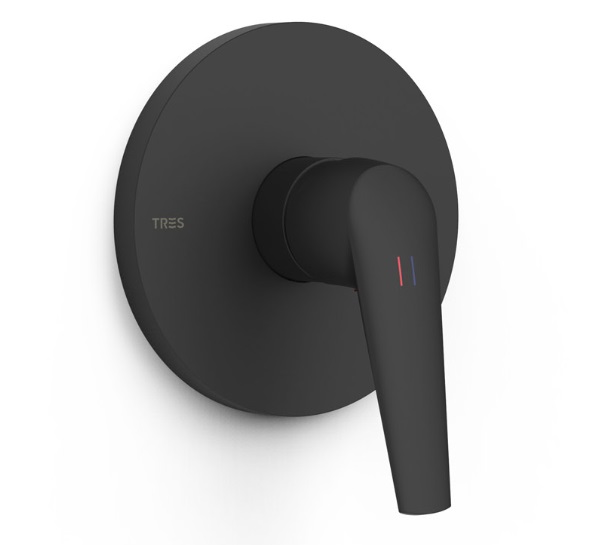 Змішувач для душу Tres Fuji вбудований одноважільний 1 споживач матовий чорний 28127810NM