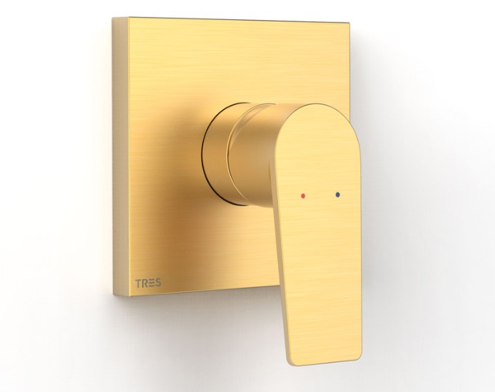 Змішувач для душу Tres Project вбудований одноважільний 1 споживач матове золото 21127810OM