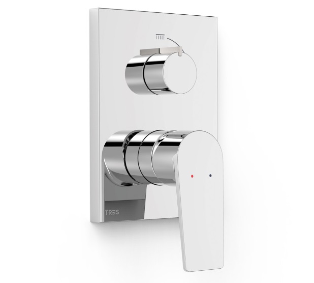 Смеситель для душа Tres Project встраиваемый однорычажный 2 потребителя хром 21128110