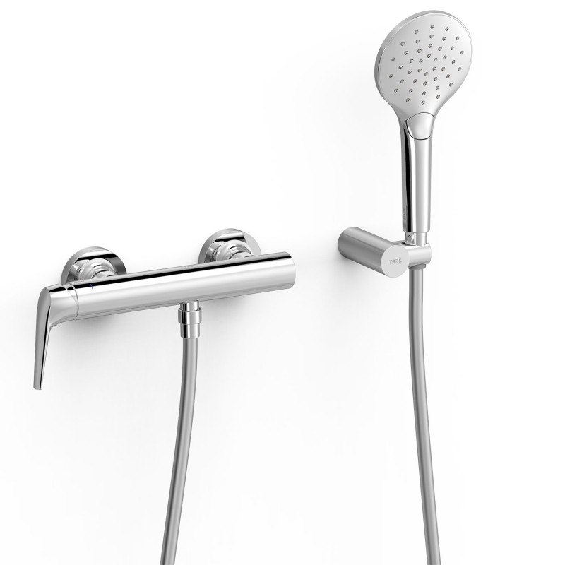Змішувач для душу Tres Fuji одноважільний з душовим набором хром 28116701