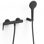 Смеситель для душа Tres Fuji однорычажный с душевым набором матовый черный 28116701NM