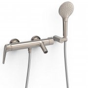 Смеситель для ванной Tres Fuji однорычажный с душевым гарнитуром сталь 28117001AC