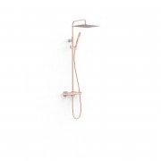 Душова стійка Tres Over-wall із термостатом матове рожеве золото 19039307OPM