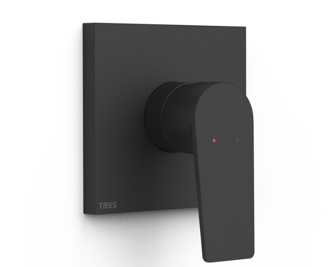 Змішувач для душу Tres Project вбудований одноважільний 1 споживач матовий чорний 21127810NM