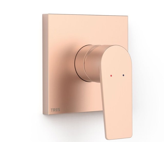 Змішувач для душу Tres Project вбудований одноважільний 1 споживач матове золото рожеве 21127810OPM