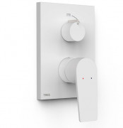 Смеситель для душа Tres Project встраиваемый однорычажный 2 потребителя матовый белый 21128110BM