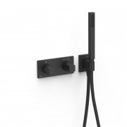 Термостат для душа Tres B-system настенный с душевым набором матовый черный 30725201NM