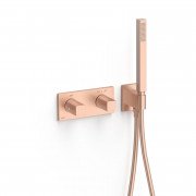 Термостат для душа Tres B-system настенный с душевым набором матовое розовое золото 30725201OPM