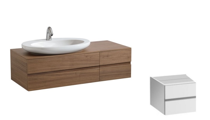 Тумба под раковину Laufen IL Bagno Alessi One 120х50х33,3 см вырез слева МДФ белый лак H4241310976311