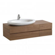Тумба під раковину Laufen IL Bagno Alessi One 120х50х33,3 см виріз зліва шпон волоський горіх H4241310976301
