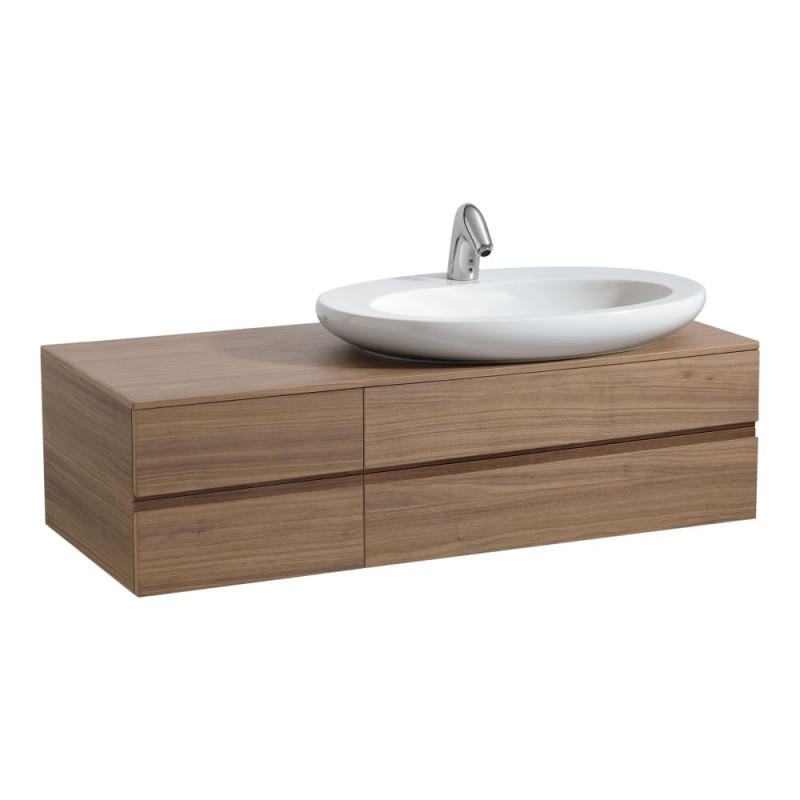 Тумба під раковину Laufen IL Bagno Alessi One 120х50х33,3 см виріз праворуч шпон волоський горіх H4241320976301