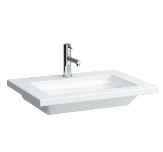 Раковина для ванної Laufen Living 65х48 см з 1 отвором без переливу шліфована кераміка білий H8164320001111