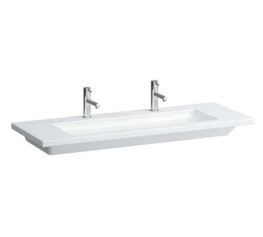 Раковина для ванної Laufen Living 130х48 см з 2 отворами без переливу кераміка білий H8164360001151