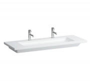 Раковина для ванної Laufen Living 130х48 см з 2 отворами без переливу кераміка білий H8164360001151