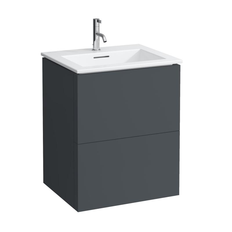 Тумба с раковиной Laufen Kartell 60х50х72,6 см МДФ темно-серый H8603336421041