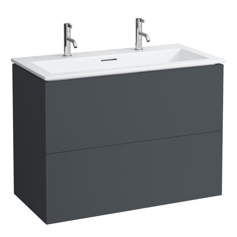 Тумба с раковиной Laufen Kartell 100х50х72,6 см МДФ темно-серый H8603376421071