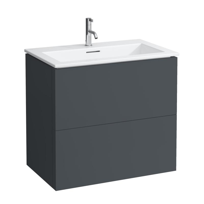 Тумба з раковиною Laufen Kartell 80х50х72,6 см МДФ темно-сірий H8603356421041
