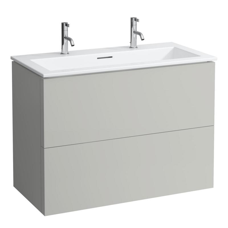 Тумба з раковиною Laufen Kartell 100х50х72,6 см МДФ галька сіра H8603376411071