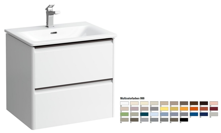 Тумба с раковиной Laufen Palace 60х45х54,5 см МДФ цвет на выбор ручка черный алюминий H8617029991041