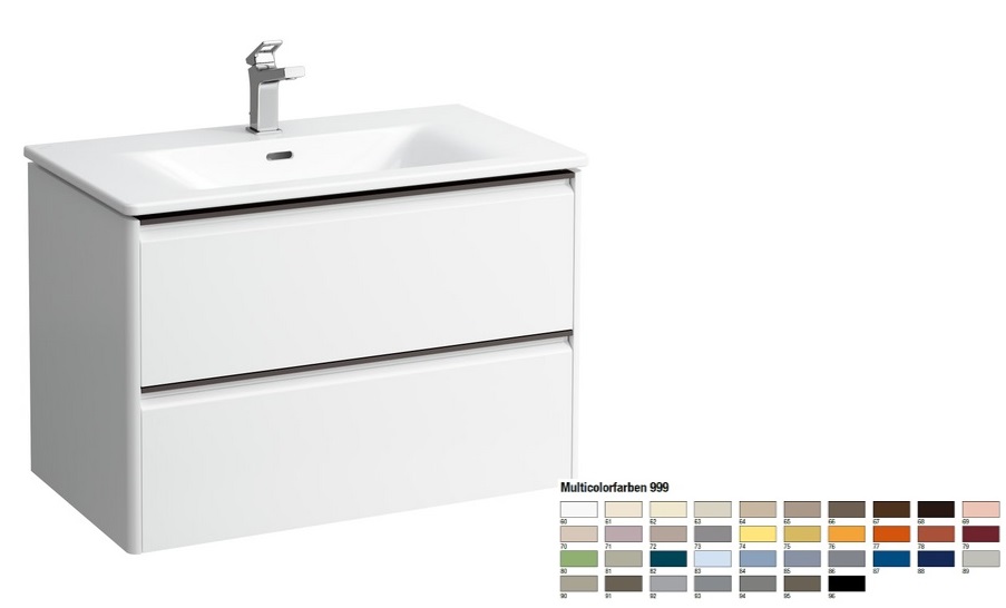 Тумба с раковиной Laufen Palace 80х45х54,5 см МДФ цвет на выбор ручка черный алюминий H8617059991041