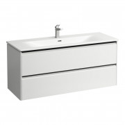 Тумба з раковиною Laufen Palace 120х45х54,5 см МДФ білий матовий ручка чорний алюміній H8617092601041