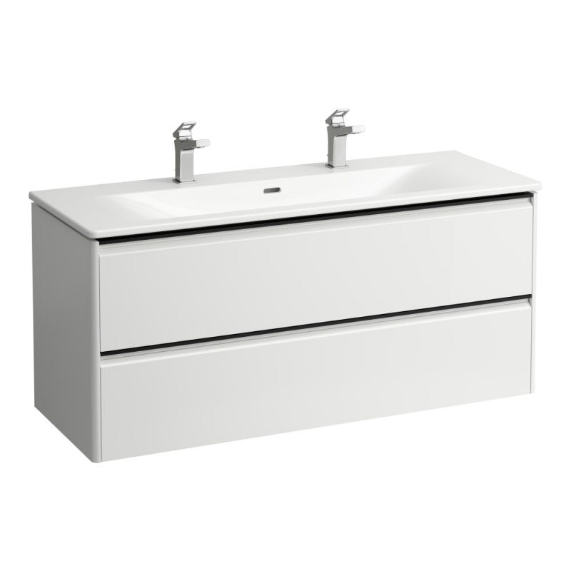 Тумба з раковиною Laufen Palace 120х45х54,5 см МДФ білий матовий ручка чорний алюміній H8617092601071