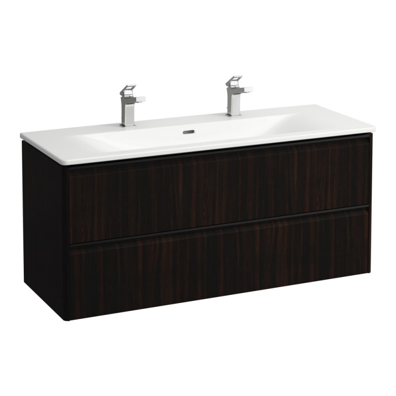 Тумба з раковиною Laufen Palace 120х45х54,5 см МДФ темно-коричневий в'яз ручка чорний алюміній H8617092631071