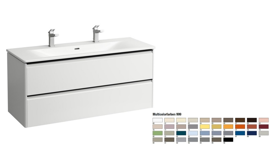 Тумба з раковиною Laufen Palace 120х45х54,5 см МДФ колір на вибір ручка чорний алюміній H8617099991071