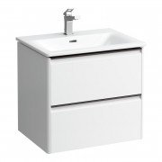 Тумба з раковиною Laufen Palace 60х45х54, 5 см МДФ білий матовий ручка чорний алюміній H8617022601041