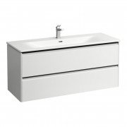 Тумба з раковиною Laufen Palace 120х45х54,5 см МДФ білий матовий ручка чорний алюміній H8617092601041