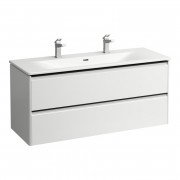 Тумба с раковиной Laufen Palace 120х45х54,5 см МДФ белый матовый ручка черный алюминий H8617092601071