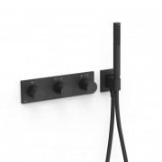 Термостат для душа Tres B-system 4 потребителя с душевым набором матовый черный 30735401NM