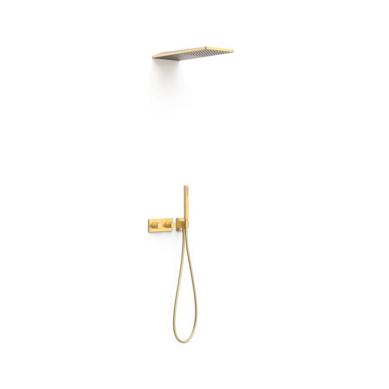 Душевая система скрытого монтажа Tres B-system с термостатом матовое золото 30725205OM