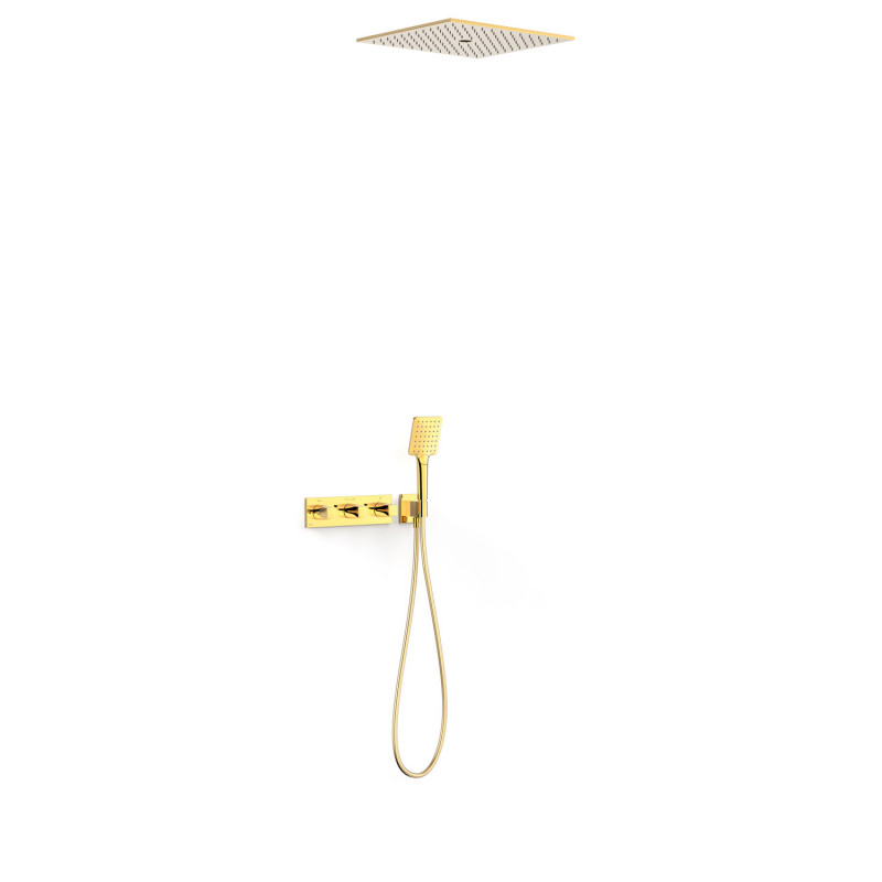 Душевая система скрытого монтажа Tres B-system с термостатом золото 30725306OR