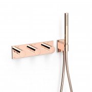 Термостат для душа Tres B-system 3 потребителя с душевым набором розовое золото 30735301OP